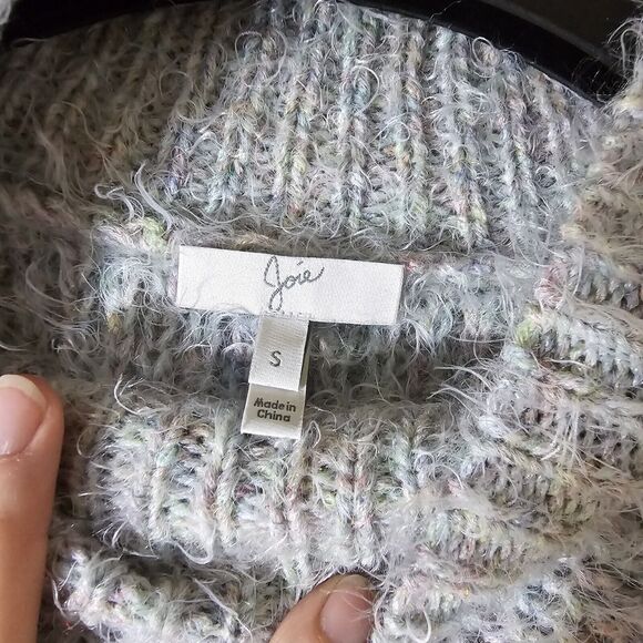 Joie Markita Fuzzy Funnel Neck Balloon Sleeve Pastel Colored Sweater SZ Small - Picture 4 of 8